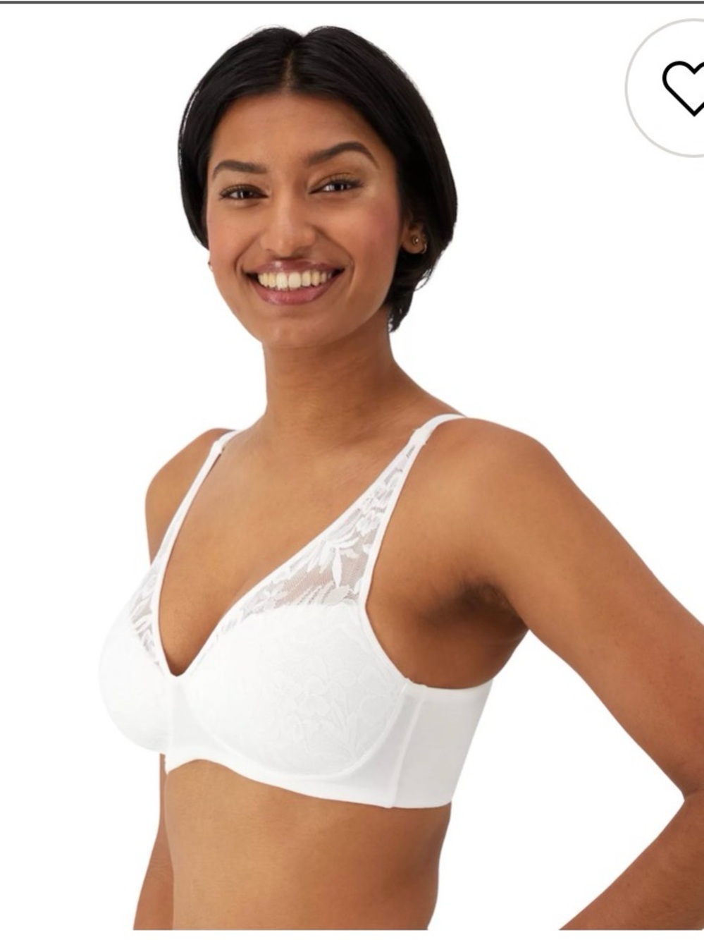 Bali White Breathe Seamless Comfort Bra, like new
